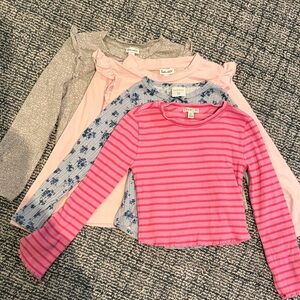 Splendid Girls Long Sleeve Top Set in Bright Pink, Light Pink, Blue, Cream